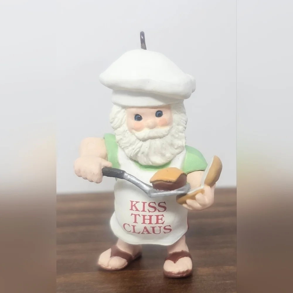 Vintage Hallmark 1988 Kiss The Claus Keepsake Christmas Ornament Barbeque Santa